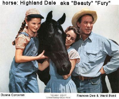 Highland Dale (aka Black Beauty and Fury) with Liz Taylor and Mona Freeman